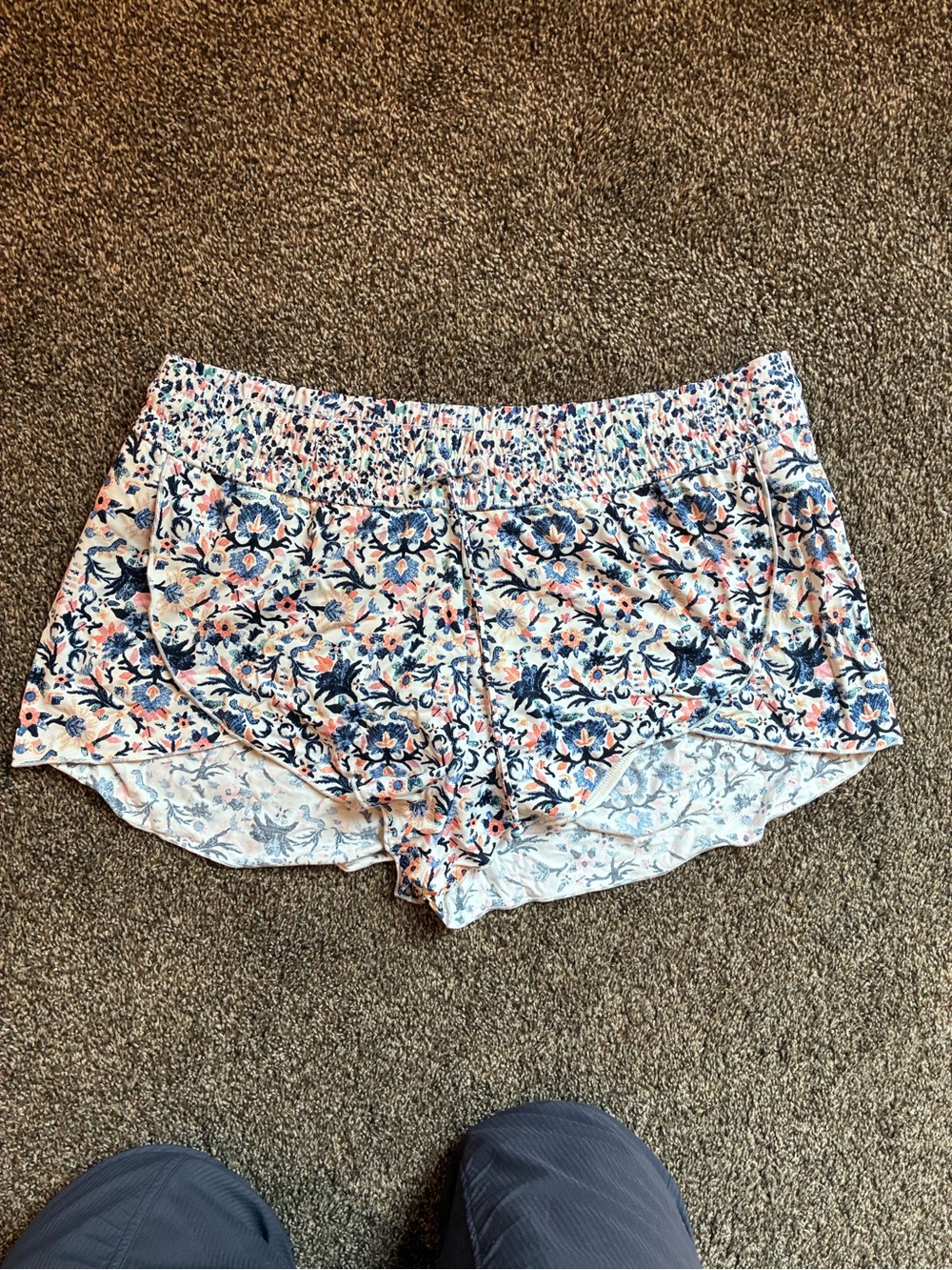 Athleta White Floral Swim Shorts/Bottoms